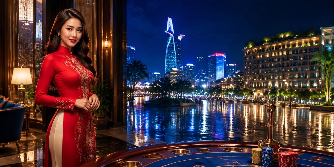 Người phụ nữ mặc áo dài tại TP.HCM theo dõi bảng xếp hạng Baccarat trên điện thoại