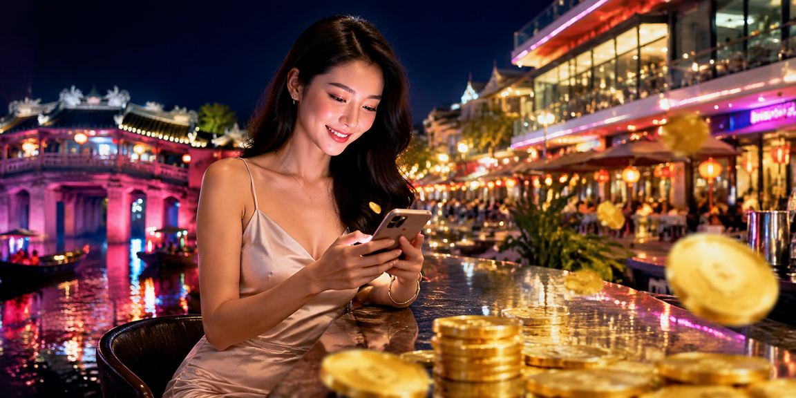 Chợ đêm Hội An lung linh – người dùng trải nghiệm slot game trên điện thoại giữa không khí lễ hội